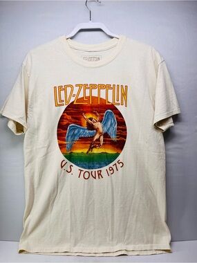 Led Zeppelin U.S. Tour 1975 Graphic Tee - Cream
